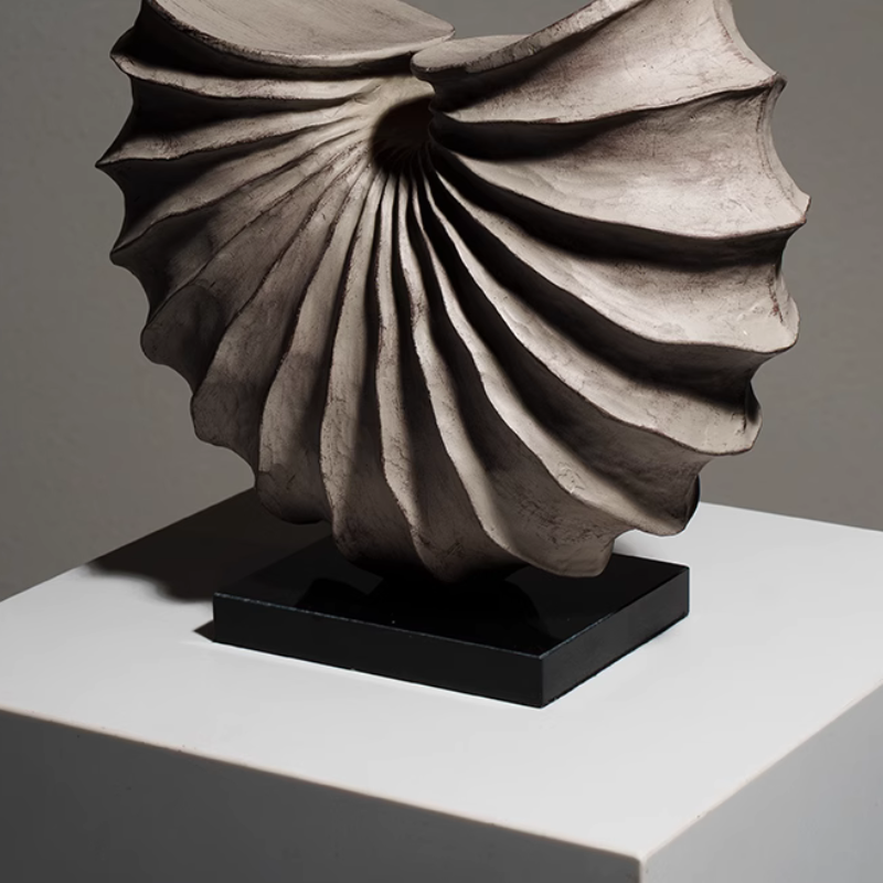 Whispering Waves Stone Shell Sculpture