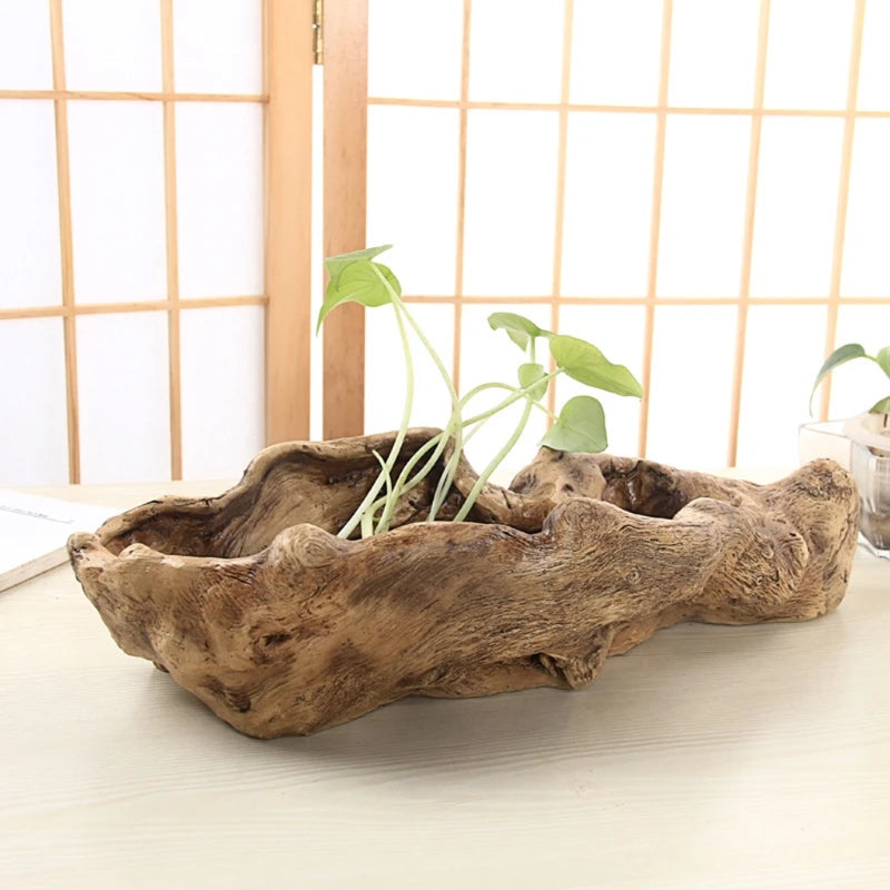 DriftRoot – Handcrafted Resin Log Planter