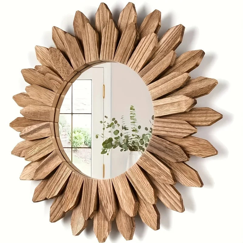 Soluna – Bohemian Wooden Sunflower Mirror
