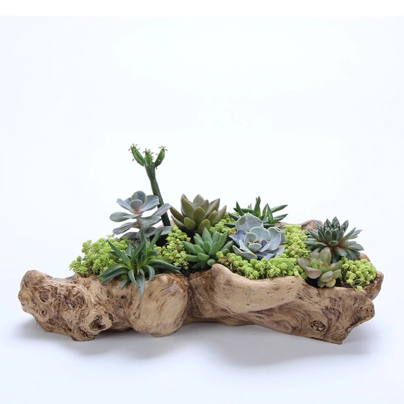 DriftRoot – Handcrafted Resin Log Planter
