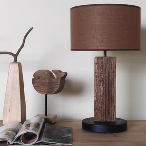 Timber Glow Rustic Table Lamp