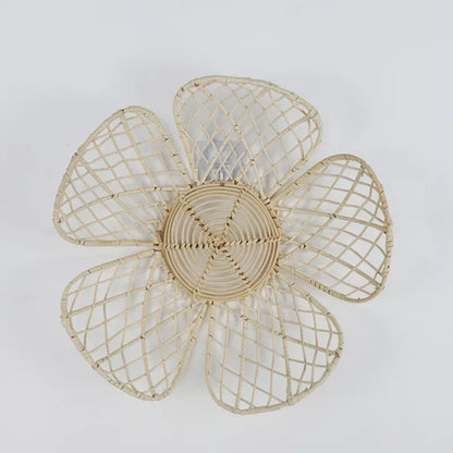 Nordic Bloom – Handwoven Rattan Wall Flower
