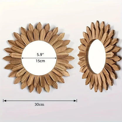 Soluna – Bohemian Wooden Sunflower Mirror