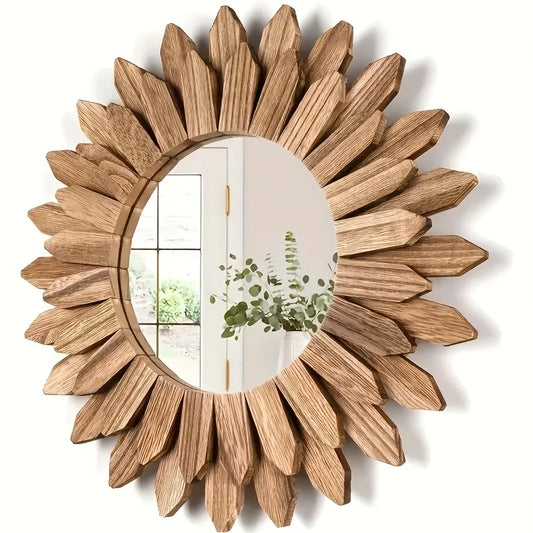 Soluna – Bohemian Wooden Sunflower Mirror