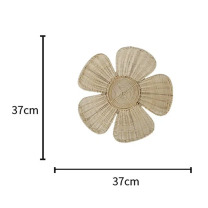 Nordic Bloom – Handwoven Rattan Wall Flower