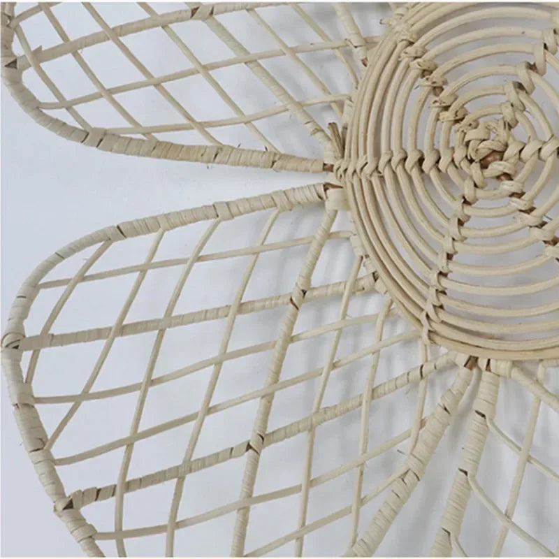 Nordic Bloom – Handwoven Rattan Wall Flower