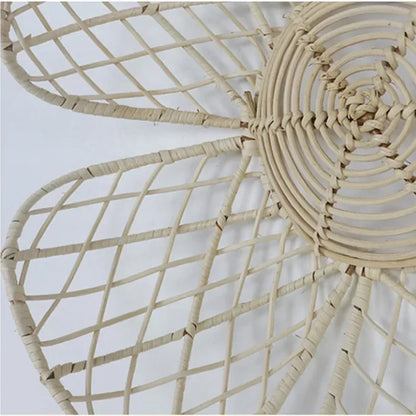 Nordic Bloom – Handwoven Rattan Wall Flower