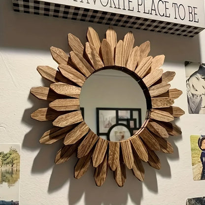 Soluna – Bohemian Wooden Sunflower Mirror