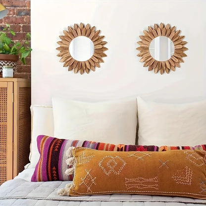 Soluna – Bohemian Wooden Sunflower Mirror