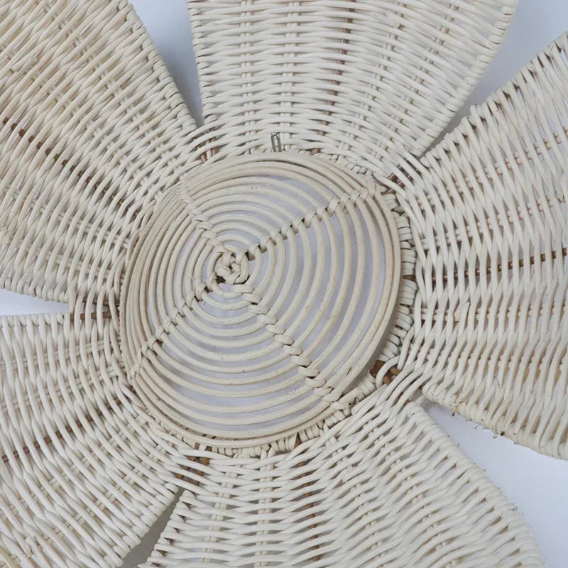 Nordic Bloom – Handwoven Rattan Wall Flower
